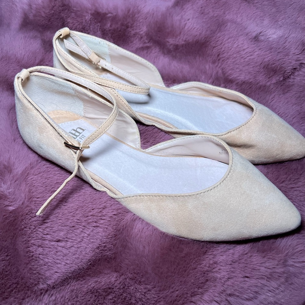 Faith Nude Flats w/ Ankle Strap